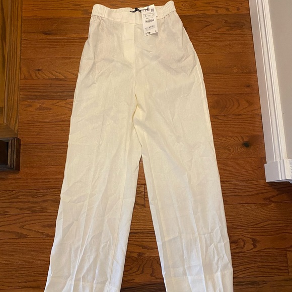 Zara Linen Blend Wide Length Pants sz sm - Picture 4 of 5